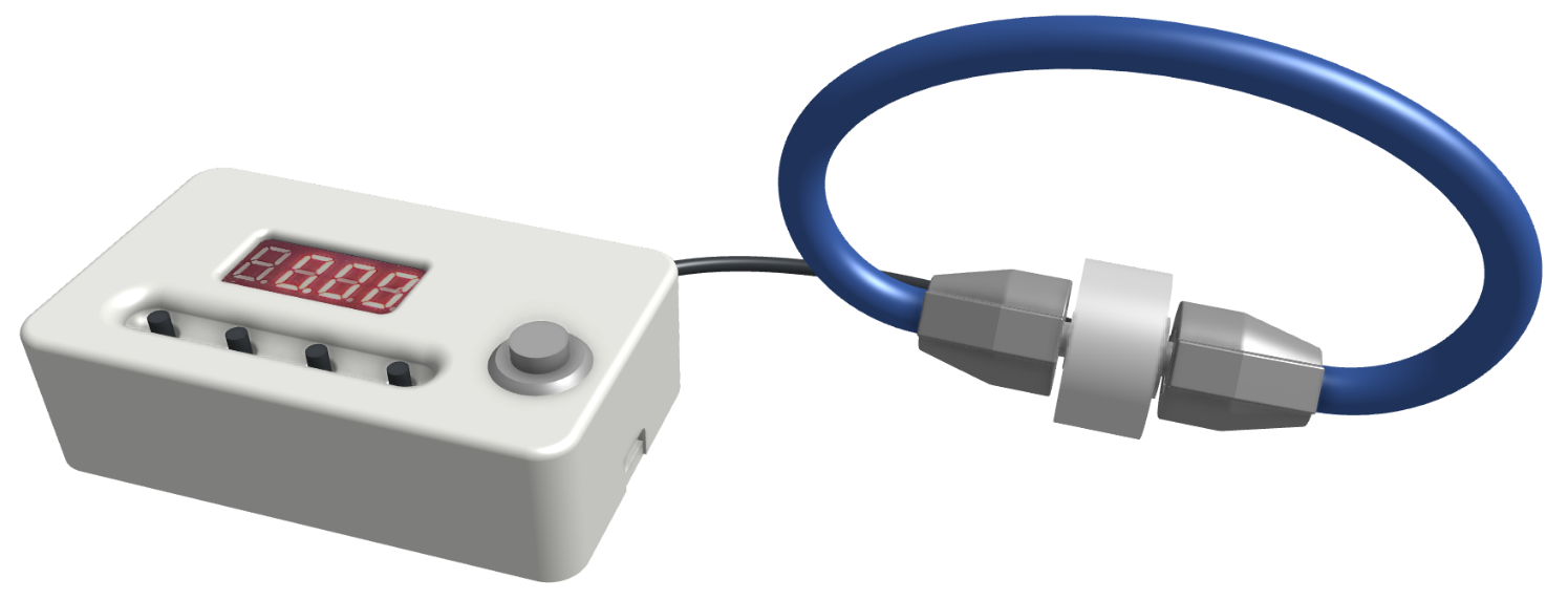 Splayometer digital model with display module and finger ring attachments